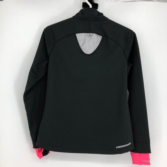 NEW BALANCE Black Performance Sport Windbreaker Zippered Jacket w/ Pockets  SP - Picture 3 of 16